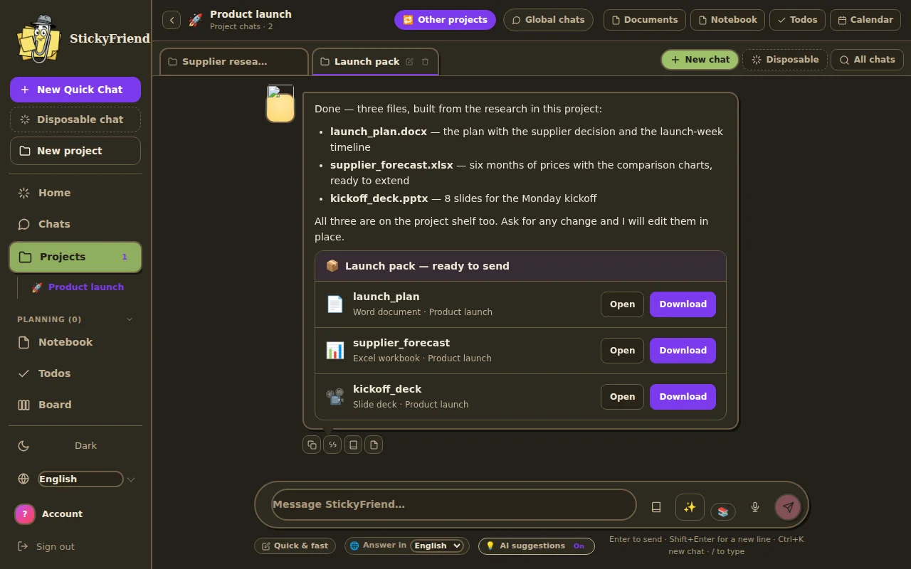 The Shed theme in dark mode
